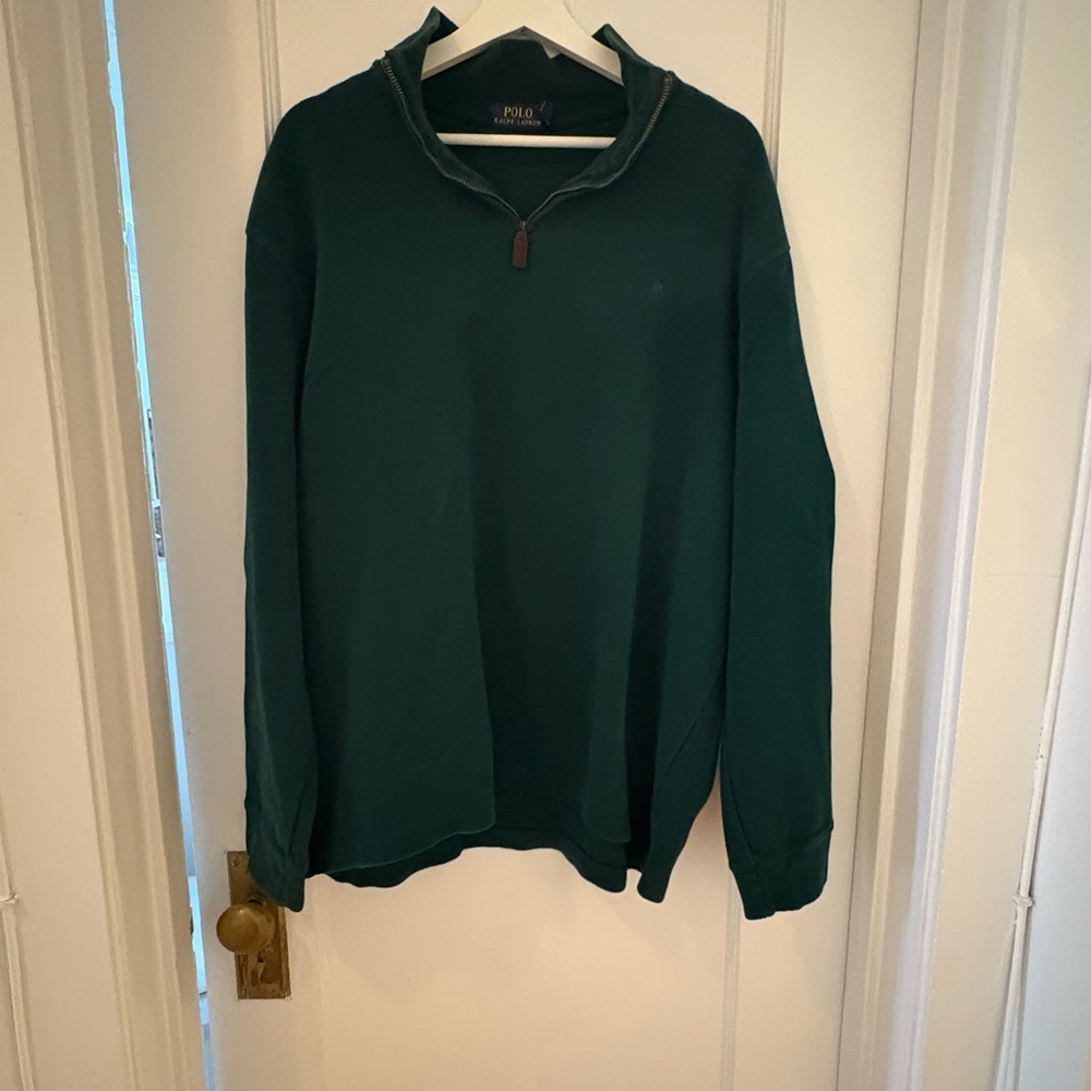 Ralph Lauren Men's Deep Green Zip-Up Sweater